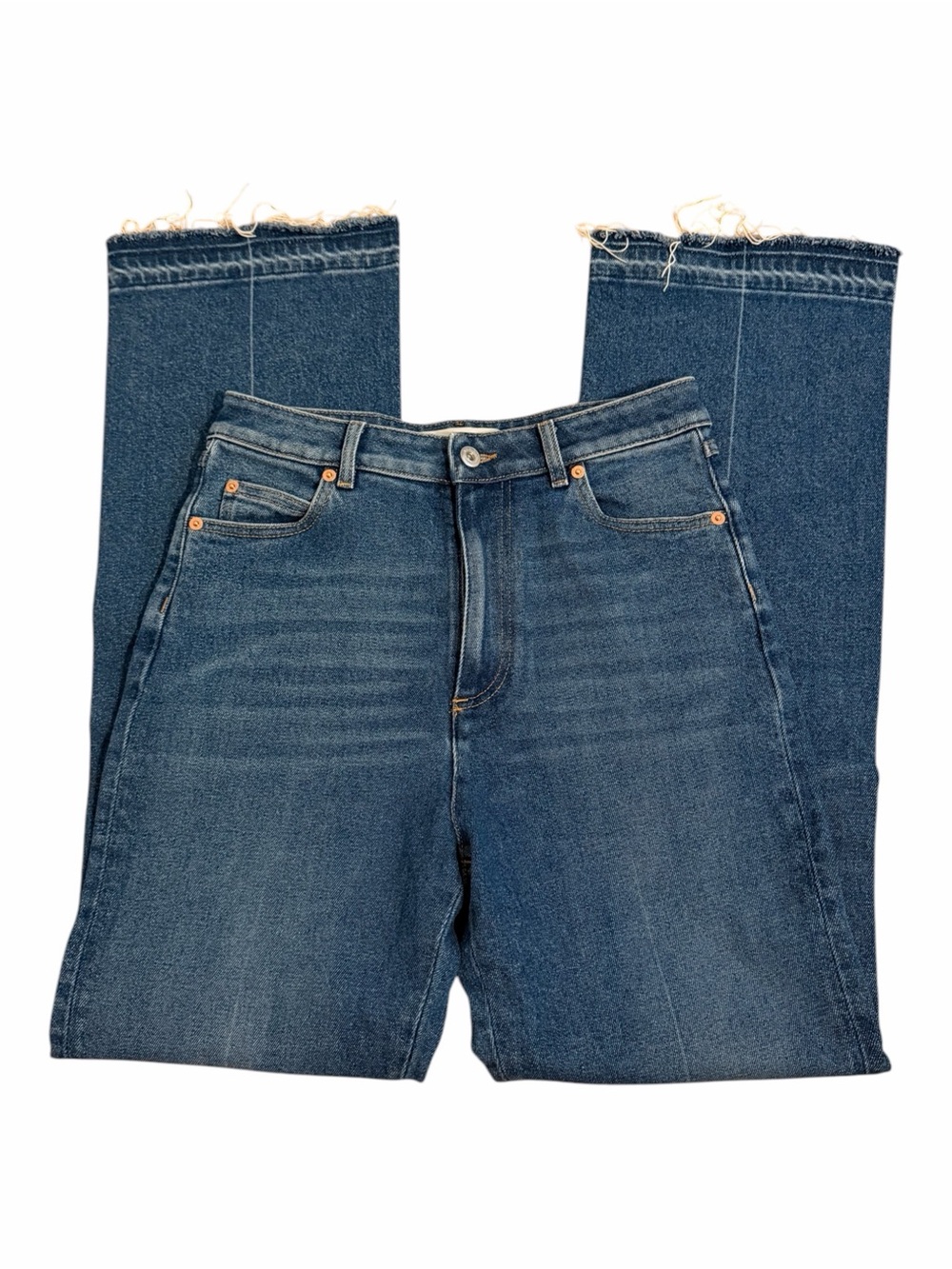 Valentino Garavani Flared-Leg High Waist Faded Blue Stretch Jeans - Size 28 NWOT